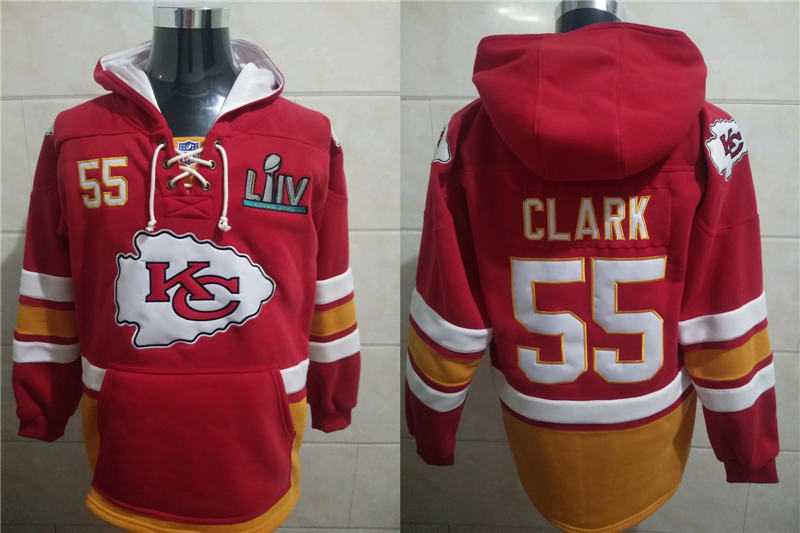 Chiefs 55 Frank Clark With 2020 Super Bowl LIV Red All Stitched Hooded Sweatshirt,We sell and wholesale Chiefs 55 Frank Clark With 2020 Super Bowl LIV Red All Stitched Hooded Sweatshirt on line form chian!